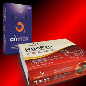 Stop Snoring Combo - NitePro Mouthpiece PLUS Airmax Nasal Inserts