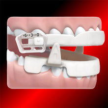 Anatomical graphic showing how the SleepRight Snore Aid holds the lower jaw slightly forward to open the airway.
