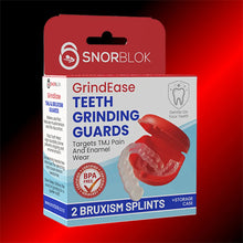 Snorblok GrindEase BPA free night guard with storage case for teeth grinding and jaw tension relief