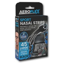 Aeroflex Sport Nasal Strips – Large (Black, 45-Pack with Free Tin)