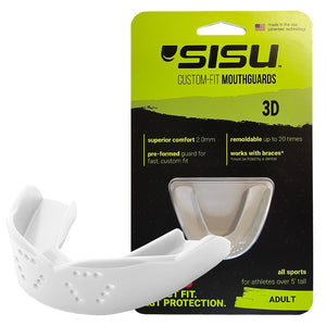 SISU 3D ADULT Snow White Mouthguard – Custom Fit Sports Mouthguard for Winter Sports, Boxing & Braces Compatible