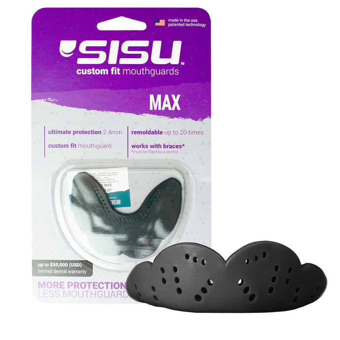 SISU Max Mouthguard – CHARCOAL BLACK - Heavy-Duty Sports Mouthguard for Rugby, Boxing & MMA
