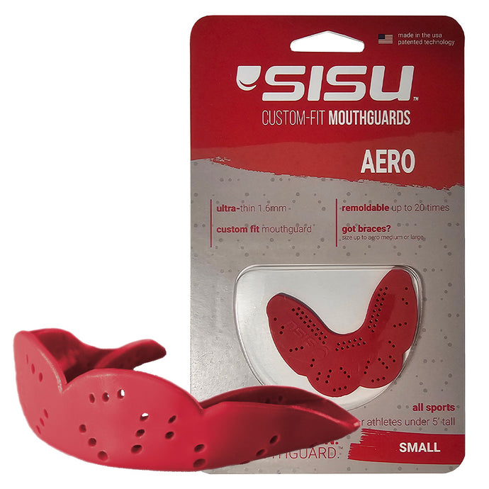 SISU Aero Small Mouthguard – Slim Fit Sports Mouthguard for Youth - Red