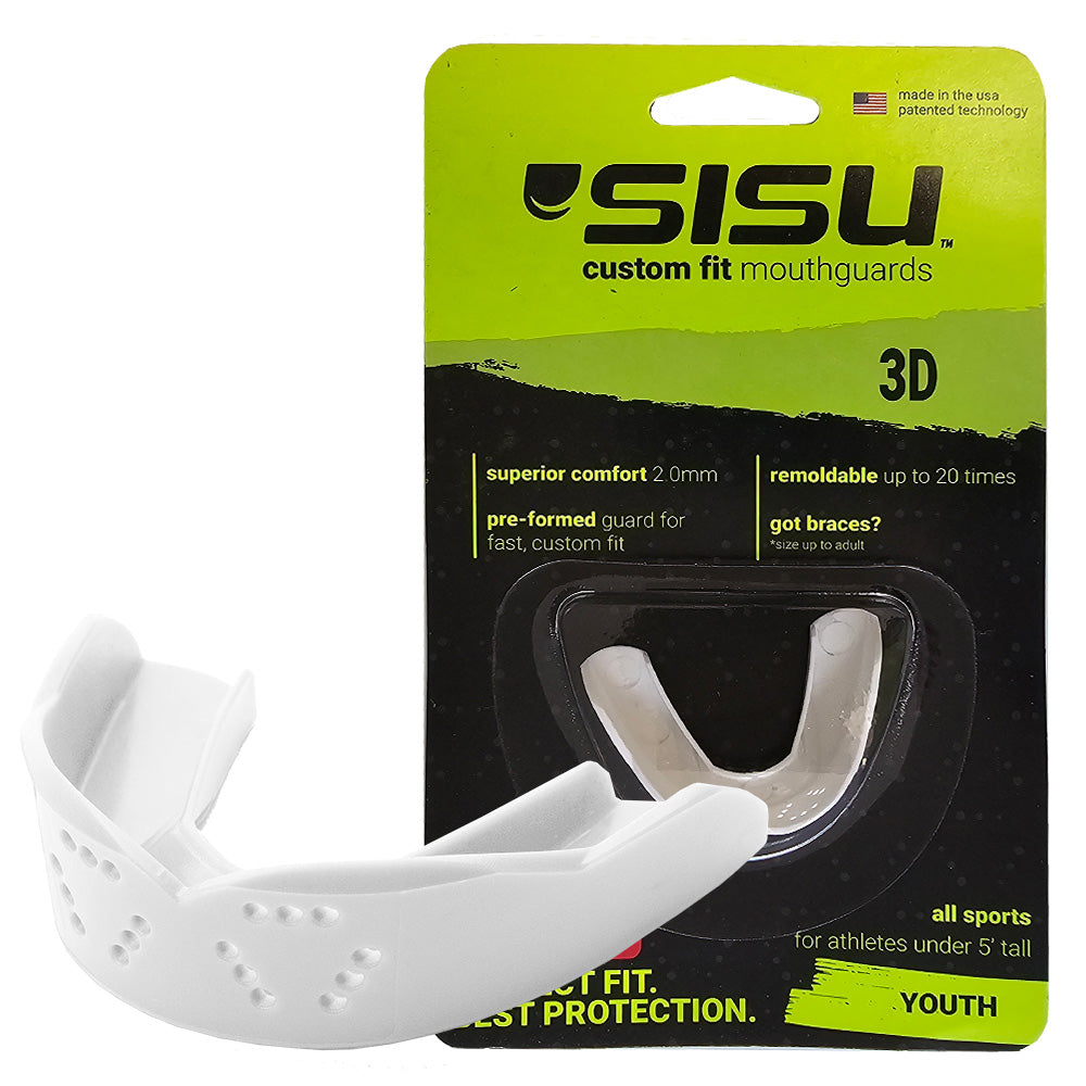 SISU 3D YOUTH Snow White Mouthguard – Custom Fit Sports Mouthguard for Winter Sports, Boxing & Braces Compatible