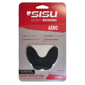 SISU Nextgen Aero Mouth guard - LARGE Charcoal Black -Slim Fit Sports Mouthguard for Adults - Braces Compatible