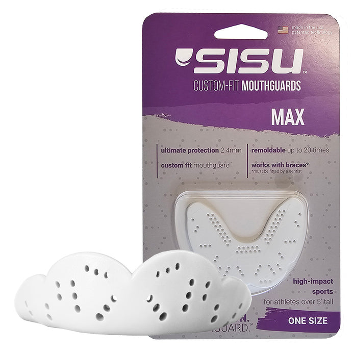 SISU Max Mouthguard – SNOW WHITE - Heavy-Duty Sports Mouthguard for Rugby, Boxing & MMA