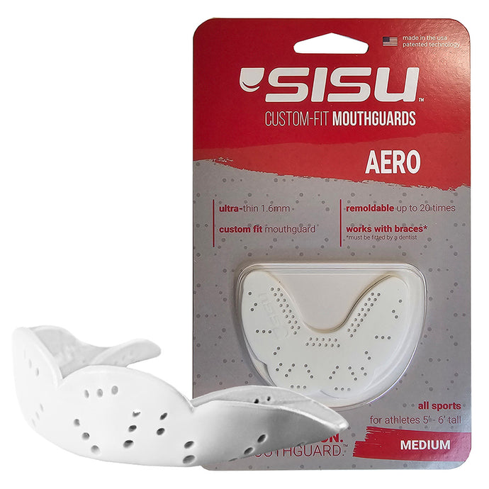 SISU Nextgen Aero Medium Snow White Mouthguard – Slim Fit Sports Mouthguard for Adults & Teens - Braces Compatible