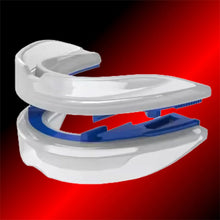 Side view of Snorblok Maxx highlighting the micro-calibration technology tracks for precise 1mm jaw advancement.