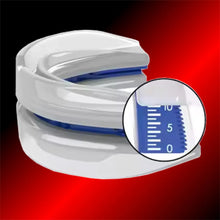 Snorblok Maxx custom fit snoring solution shown with its precision titration adjustment key tool.