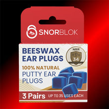 Snorblok Beeswax Earplugs (30+ Uses/Pair) 3 Pairs
