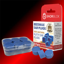 Snorblok Beeswax Earplugs (30+ Uses/Pair) 3 Pairs