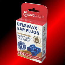 Alternate retail display angle of Snorblok beeswax anti snoring earplugs in the 6 pairs box