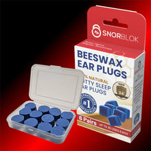 Snorblok beeswax 6 pairs sleeping earplugs product kit with plastic storage case and retail box packaging